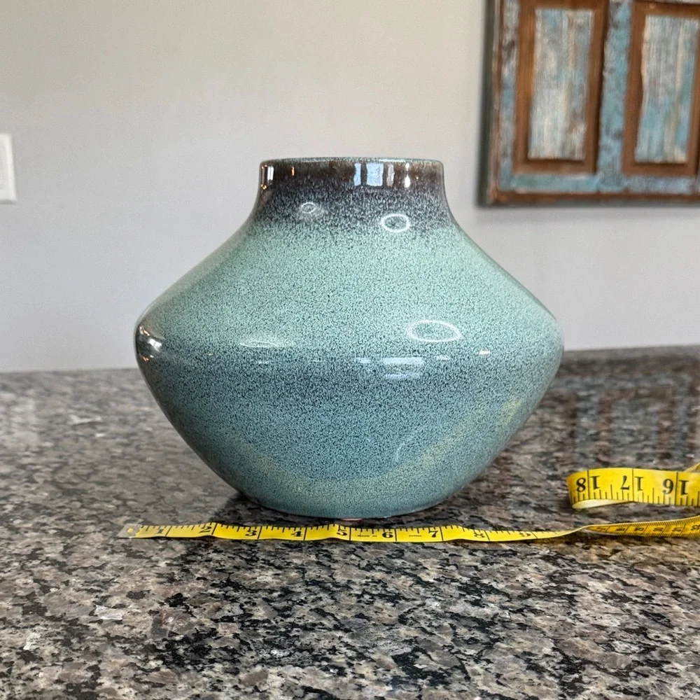 Speckled Aqua Ceramic Bud Vase NEW
